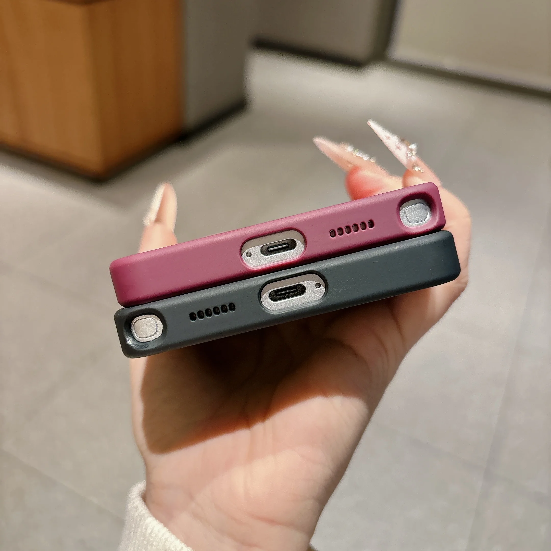 Enhanced Magnetic Shockproof Charging Cover - Solid Color Design