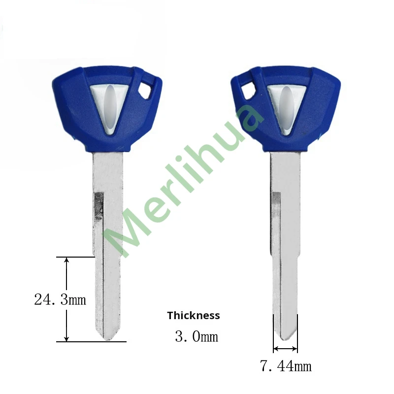 Kawasaki motorcycle key, suitable for: Kawasaki Ninja NINJA400 600 Z400 Z800 Z900 Z1000 motorcycle key embryo(Can install chips)
