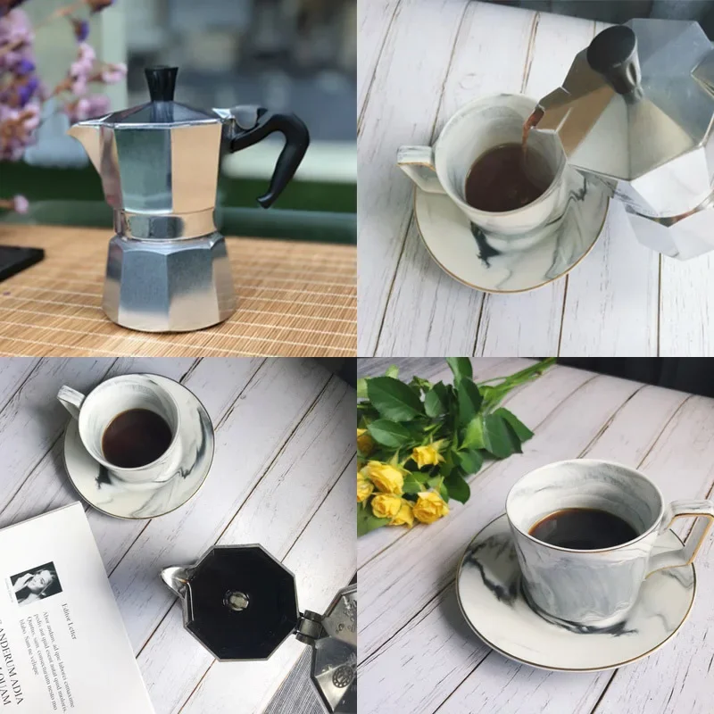 Aluminum Moka Espresso Percolator Pot Stovetop Coffee Maker - 1/3/6/9/12 Cup 6