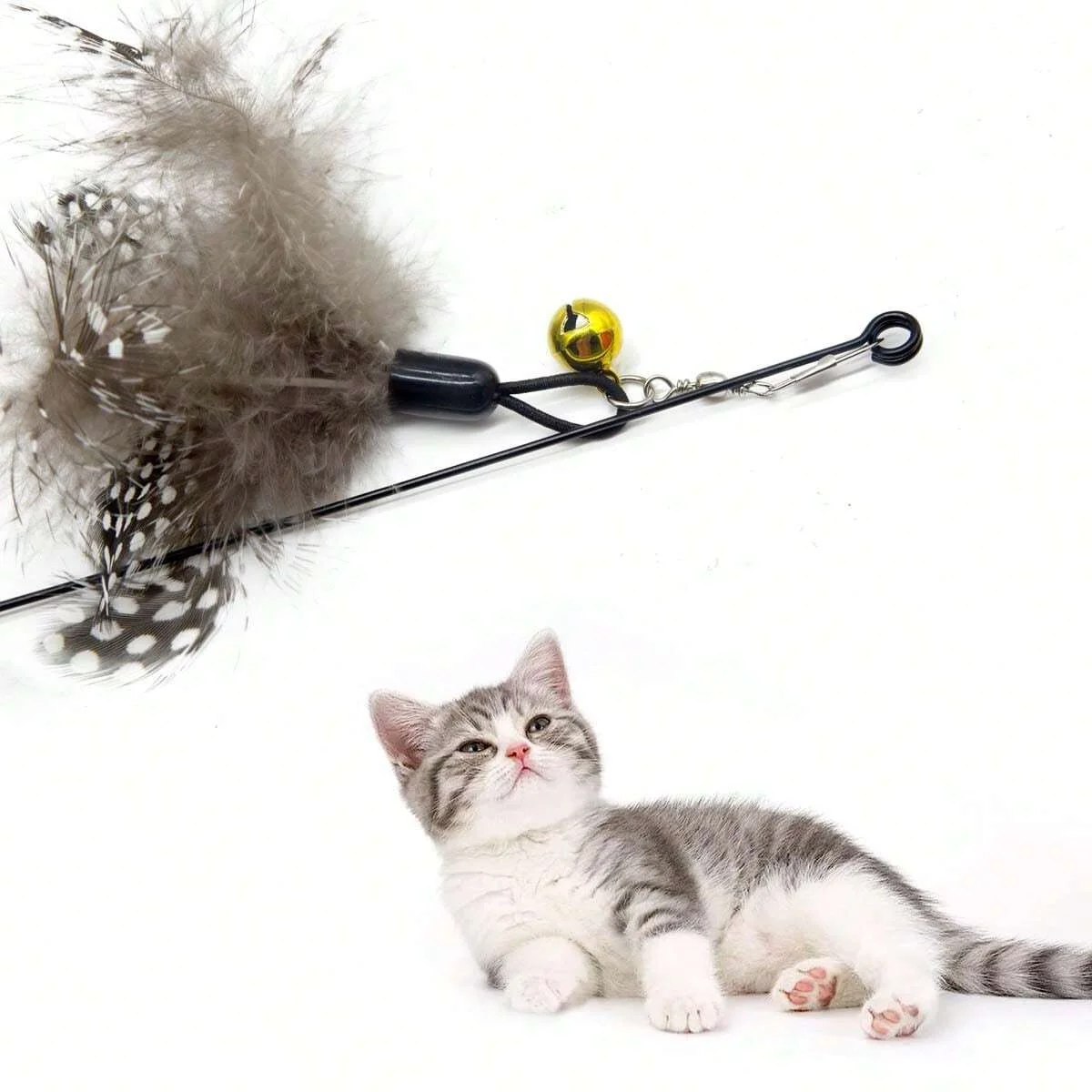 Cat interactive toys entertainment cat teaser spring entertainment play to relieve boredom feather toys pet supplies - Image 6