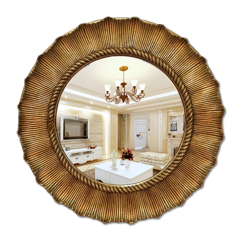 Retro Round Mirrors Household Decorative Frame Bathroom Living Room Porch  Wall Hanging Bathroom Decorative Mirrors Sunflower New