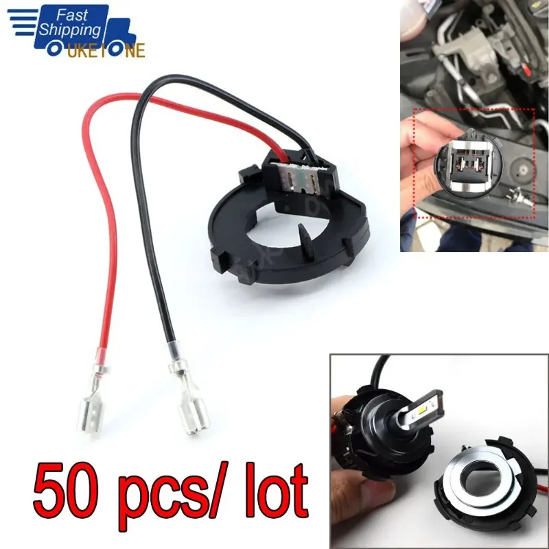50 Pz/Lotto H7 Led Lampadina Clip Fermo Adattatore Base Supporto Per Vw Golf Mk7 Jetta Charente Tiguan Sostituzione Ricambi Auto Prodotti