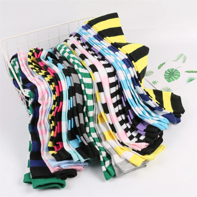 Japan Style Christmas Cosplay Party Socks Above Knee Knit Striped Long Stockings for Over 12 Years Old Big Girls Women Kids Socks