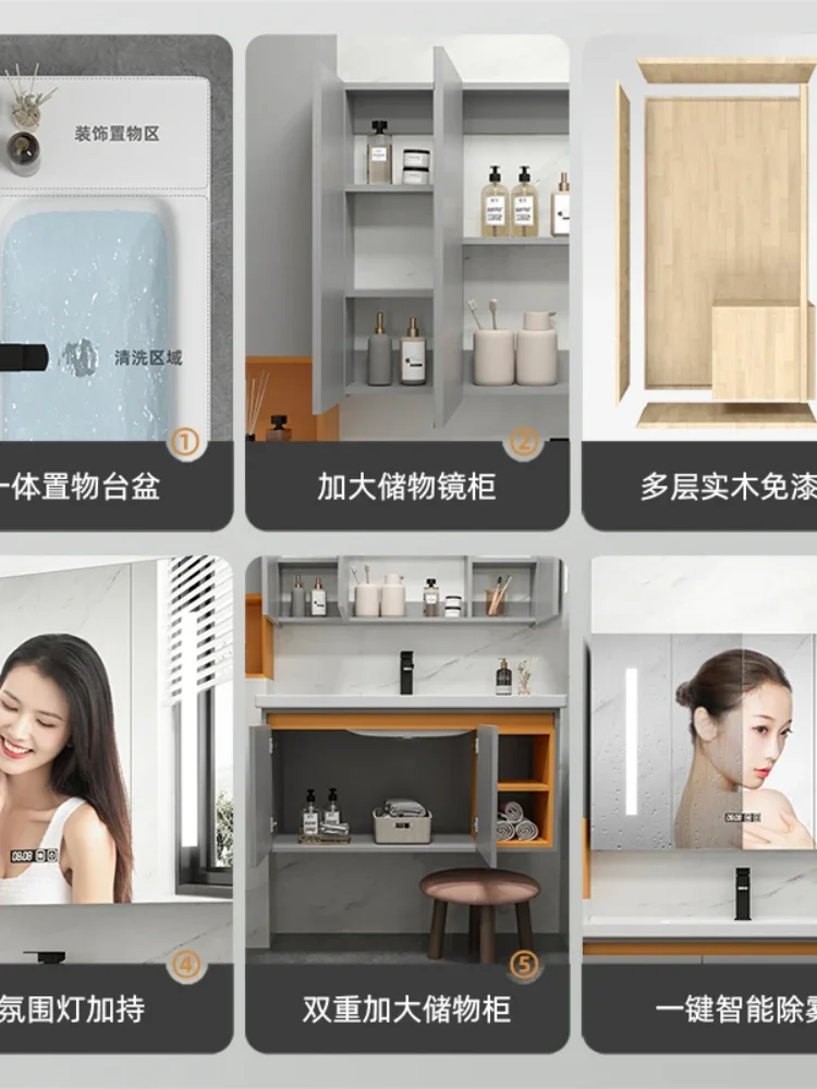 Ceramic Whole Washbin Bathroom Cabinet Combination Bathroom Table Wash Basin Wall-Mounted Washbasin