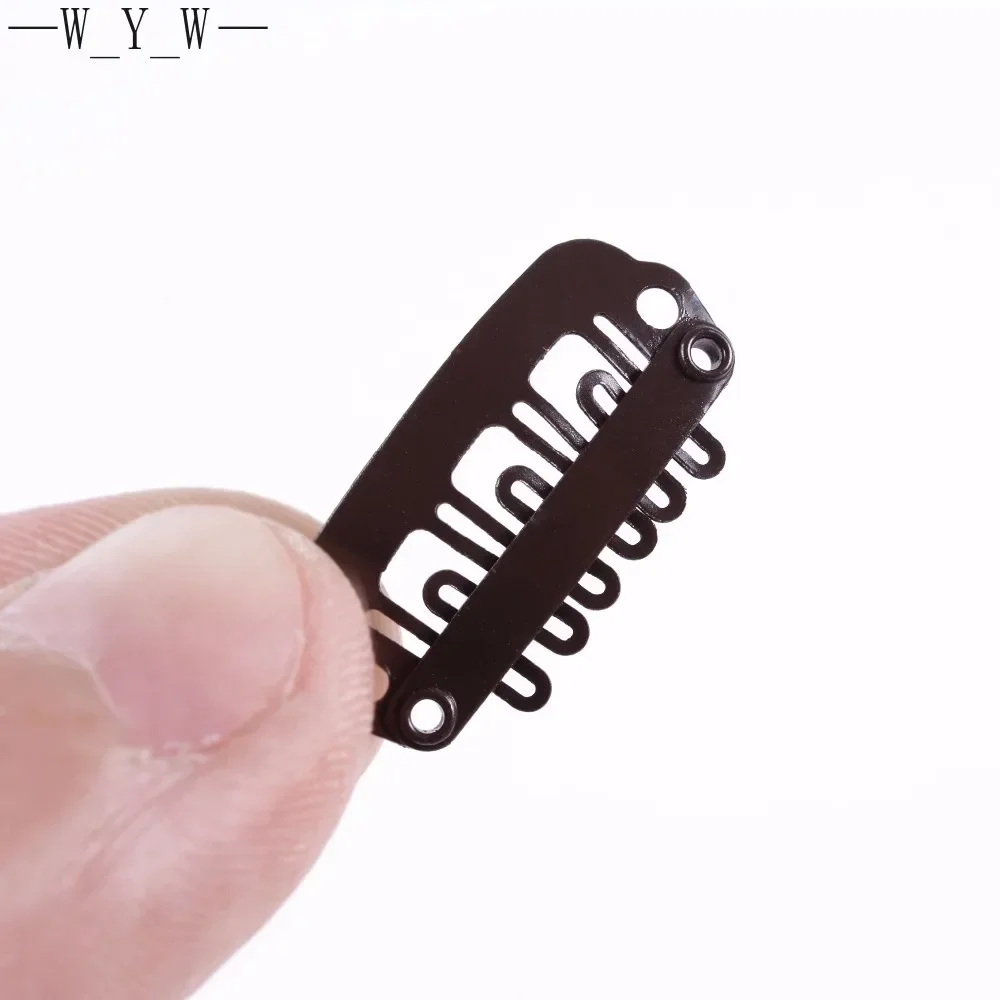 100Pcs 24mm U-shaped 6-tooth Metal Hair Extension clip wig clip for style human hair extension tool accessories
