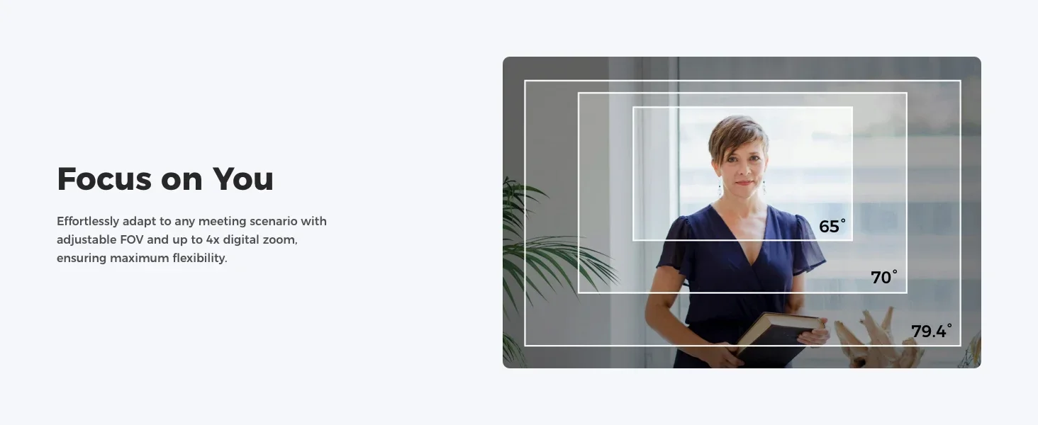 OBSBOT Meet 2 Webcam 4K AI Framing & Auto Tracking, 1/2" Sensor, 60FPS, Auto Foc