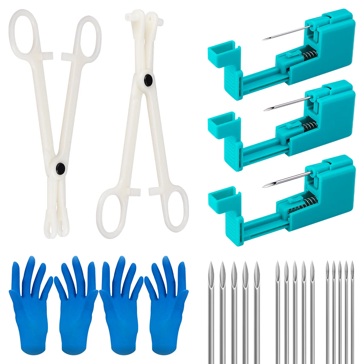 Body Piercing Tool Kit Easy to Use Body Piercing Gun Lip Nose Tongue Cartilage Eyebrow Navel Piercing Jewelry for Women Men 4
