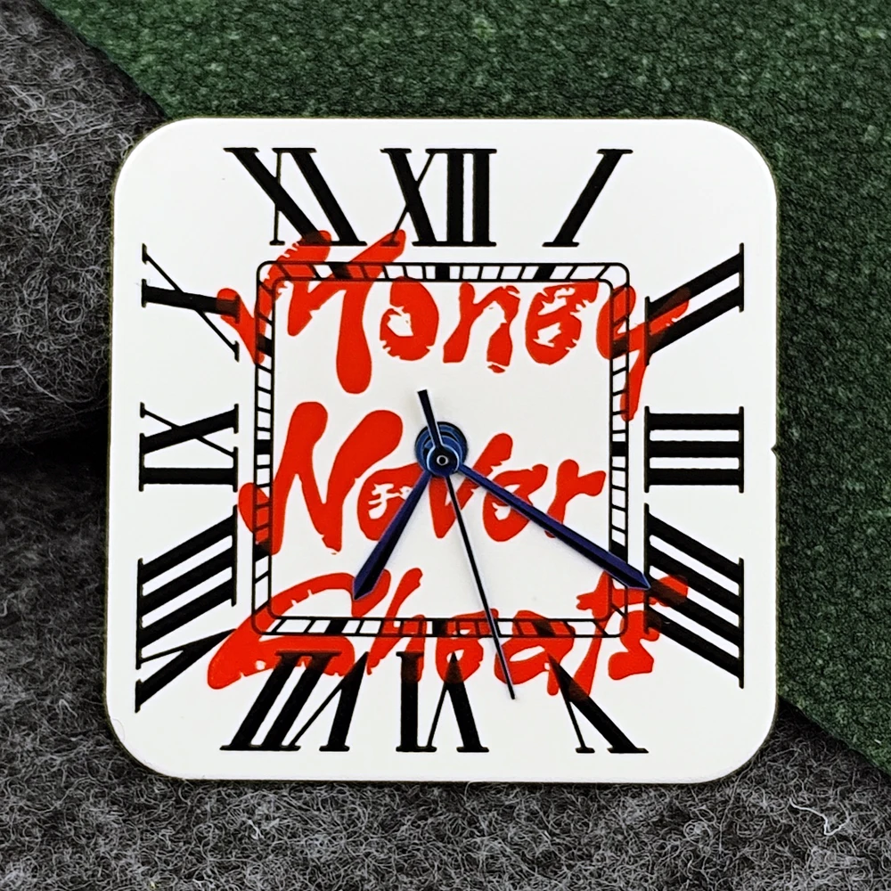 Square Dial 'Time is Money' Customized Watch Face for Premium Watch Accessories