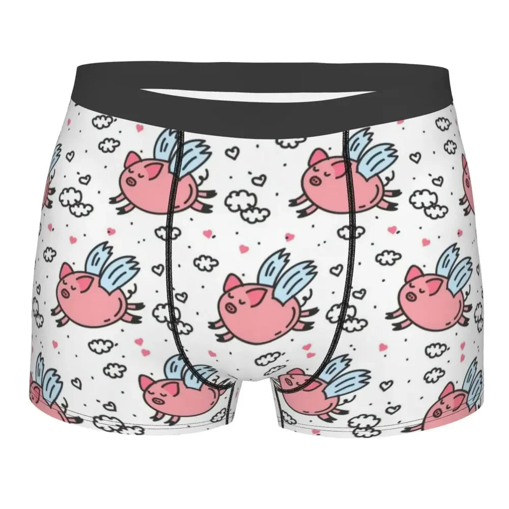 

Men Pink Pig Cartoon Underwear Animals Lover Funny Boxer Shorts Panties Male Breathable Underpants S-XXL