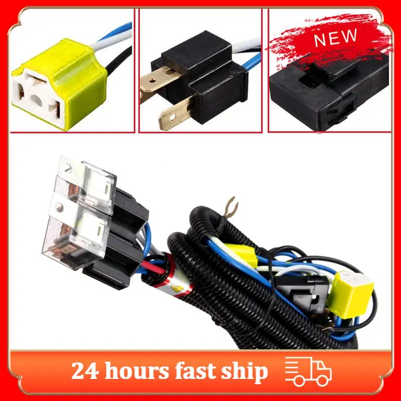 H4/9003 Headlight Conversion Wiring Harness Auto H4 Relay Wiring Harness 2 Headlamp Light Bulb Fix For Car 12V H4 Bulb