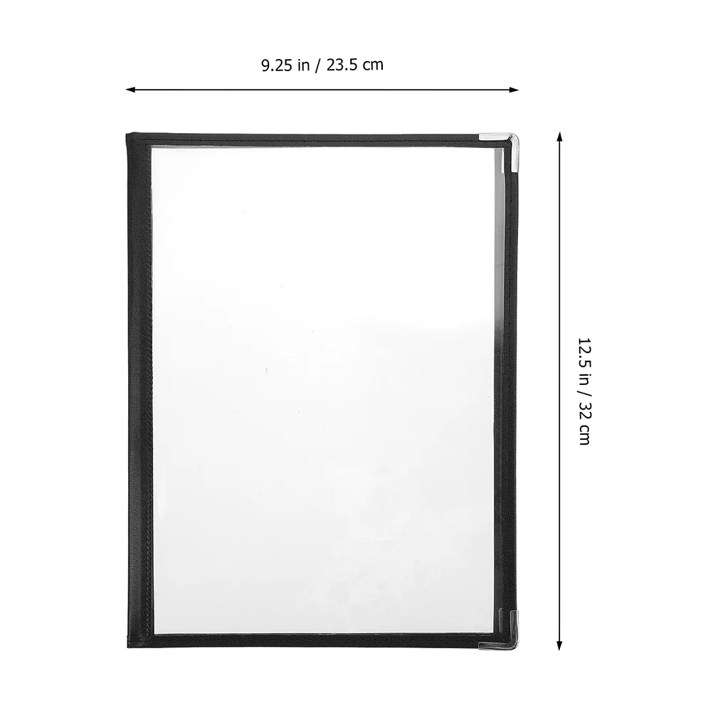 

2Pcs Restaurant Menu Cover Transparent Binder Reusable Menu Price Book Shell Looseleaf Binder
