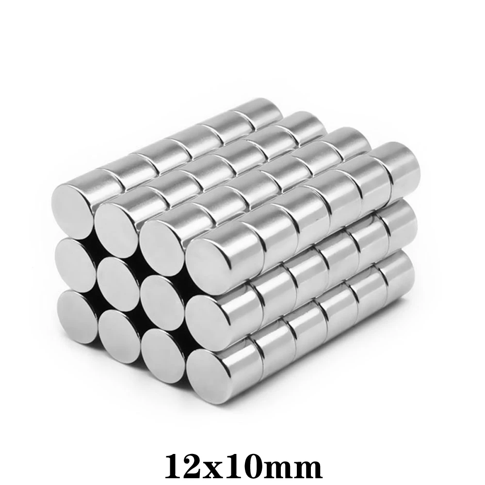 

10PCS 12x10 mm Super Powerful Strong Magnetic Magnets Permanent Neodymium Magnets 12x10mm Small Round Magnet 12*10mm