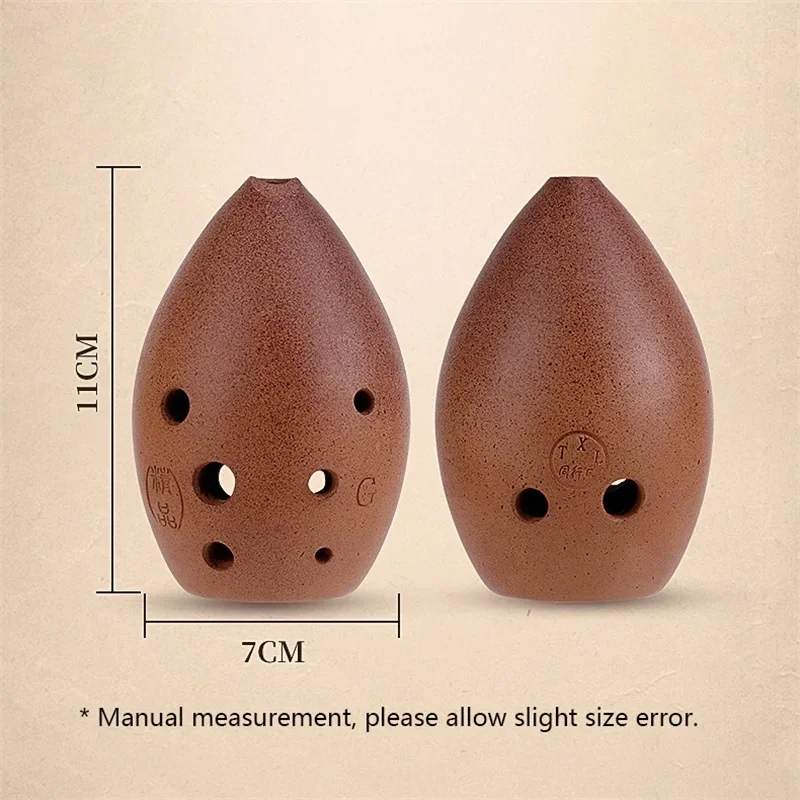 Professional Tao Xun Hand Polished Fired Ceramic Xun 8 Holes Ocarina Antique Clay Musical Instrument Children Beginner