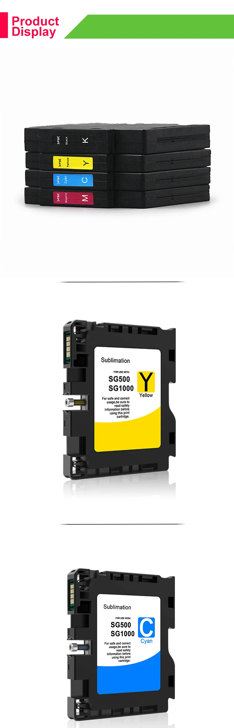 Description Picture 3 of itemNEW For SAWGRASS SG500 SG1000 Compatible ink cartridge with chip for Ricoh SAWGRASS SG500 SG1000 with subliamtion ink
