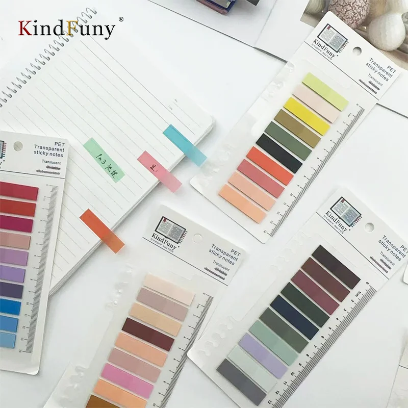 KindFuny 1200Pcs Stickers Transparent Bookmarkers Tabs Flags Stationery Posted It Tabs Memo Pad School Office Supplies 2