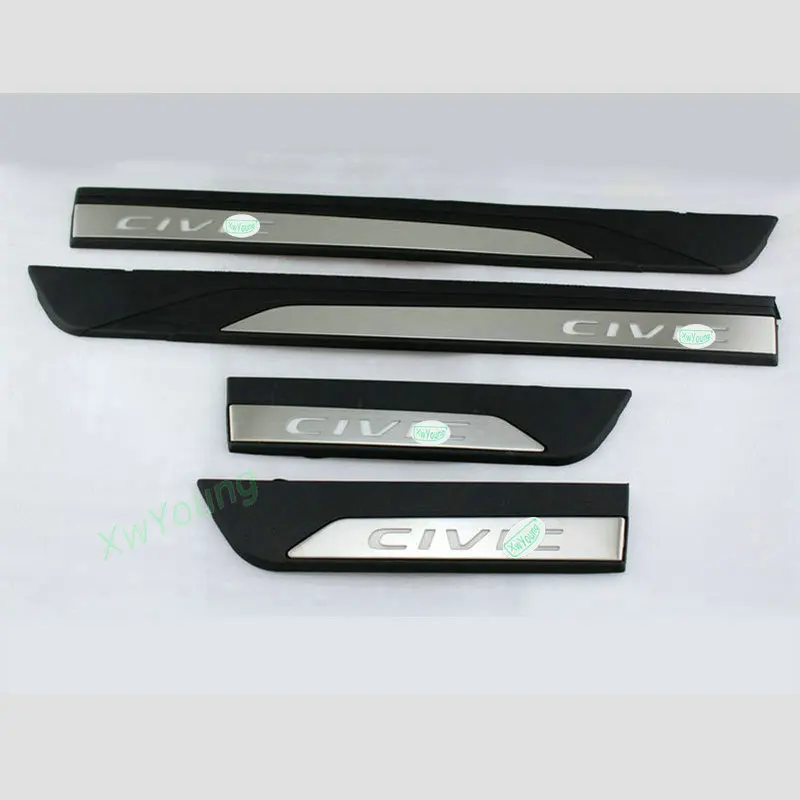 4 PCS For Honda Civic 2022 2023 11TH Car Styling Stainless Steel LED Door  Sill Scuff Plate Guard Sills Protector Trim - AliExpress