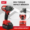 Milwaukee 18V Battery 1300NM Large Torque Cordless Wrench Brushless Electric Impact Wrench Car Truck Repair Power Tools 2
