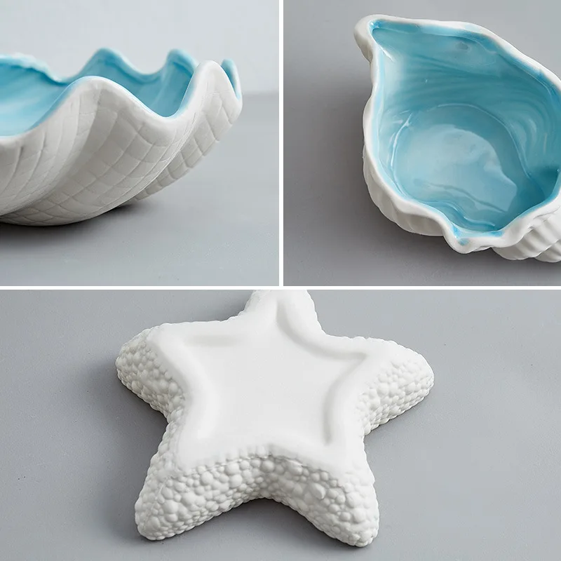 Sea Shells Decoration Desk Accessories Ceramic Storage Nordic Room Decor Home Decor For Living Room Christmas Gift