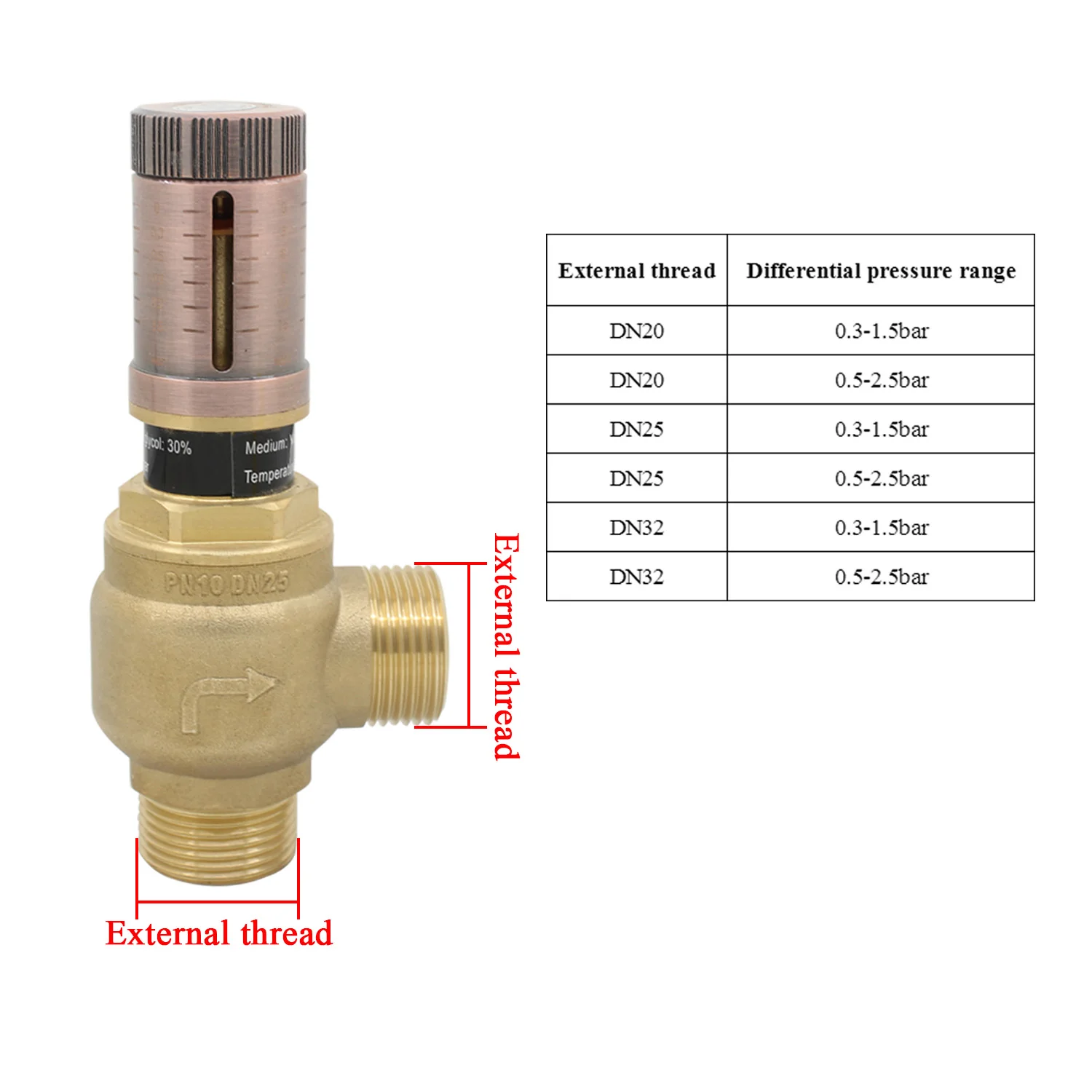 bypass valve for air conditioning floor heating heat pump boiler system
