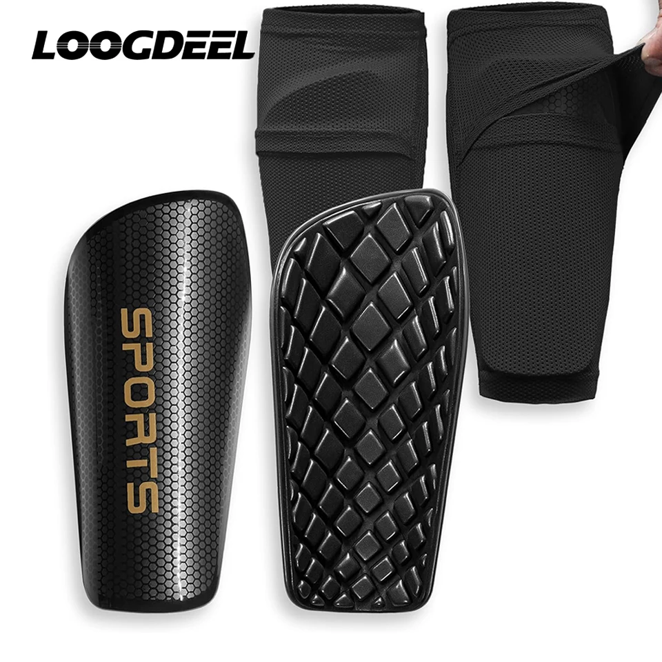 Loogdeel Soccer Shin Guards for Kids Youth Adults-Shin Pads and Sleeves with Optimized Insert Pocket for Boys Girls Men Women