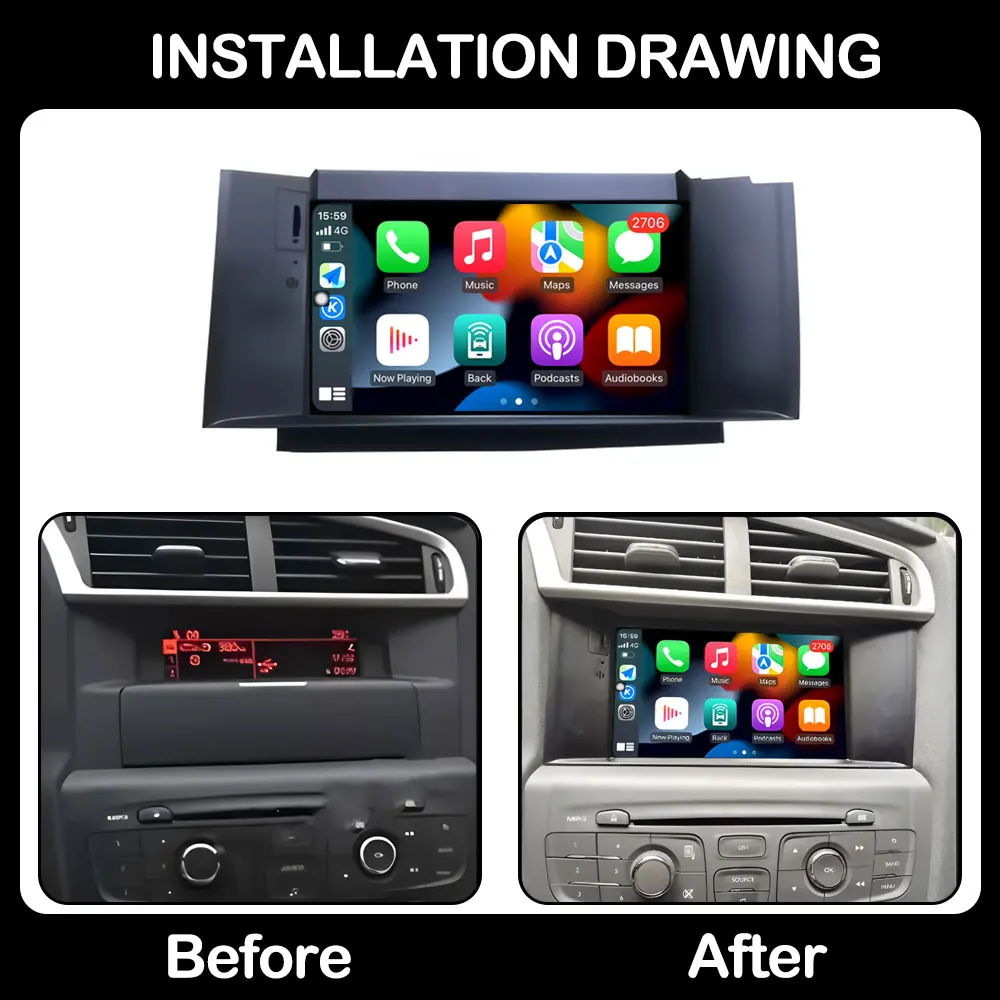 7 ''Android Auto Per Citroen C4 C4L DS4 Navigazione GPS Autoradio Lettore Video Multimediale Bluetooth DSP Unità di Testa Stereo Touch - Image 6
