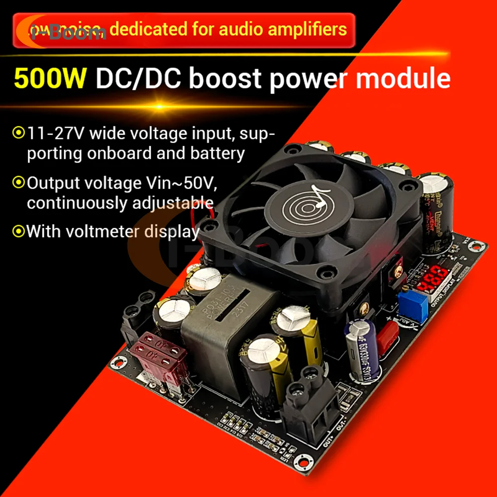 para dc 24v50v 500w Módulo Regulador de Tensão Ajustável Regulador de Tensão Boost Converter dc 12v24v