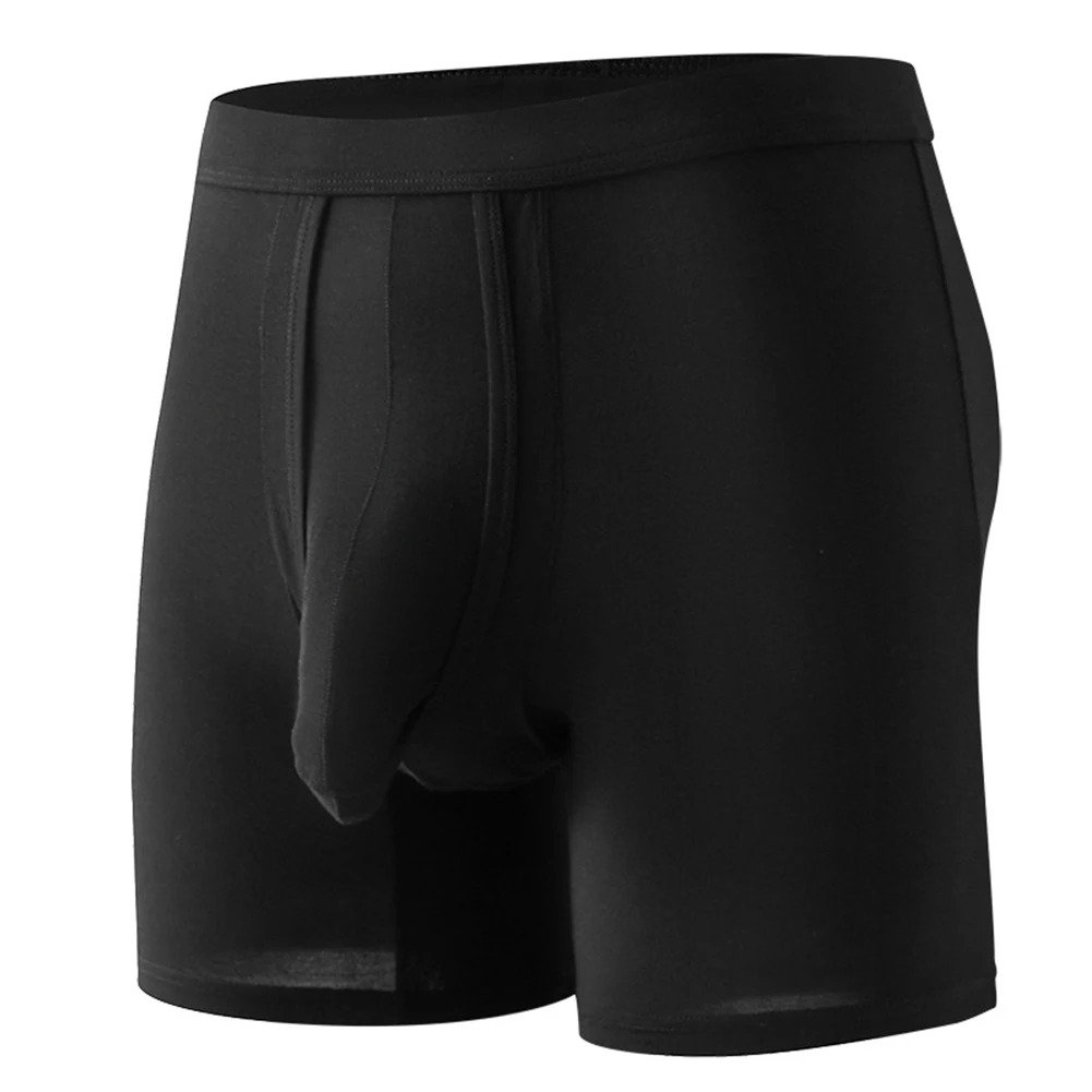 

Lengthening Wear Resistant Mens Underwear Separate Ball Pouch Breathable Boxer Trunks Shorts Comfort Sport Long Leg Boxers