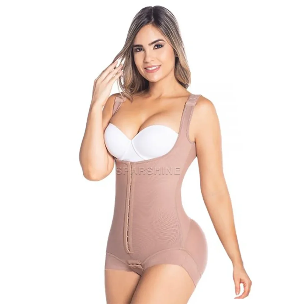 Fajas Waist Trainer Front Zipper And Hooks Shapewear Slimming Tummy Control Butt Lifter Flat Belly Body Shaper Bodysuit
