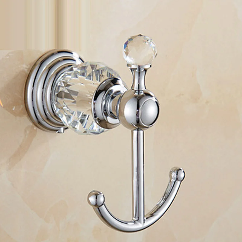 European Style Crystal Metal Coat Hooks Decorative Wall Hooks