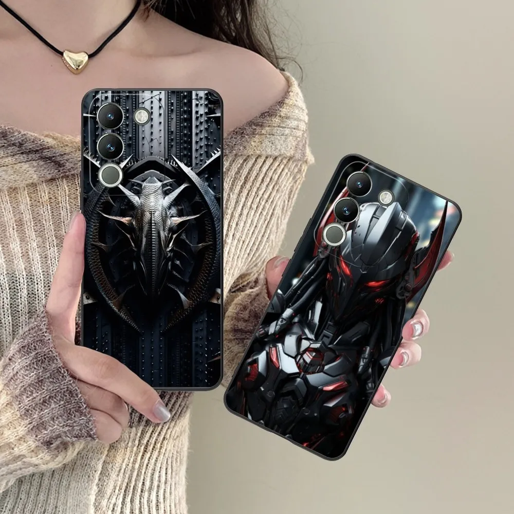 Robot Dragon Mobile Cell Phone Case For Vivo Y95 Y93 Y31 Y20 V19 V17 V15 Pro X60 Nex Black Soft Phone Cover Funda