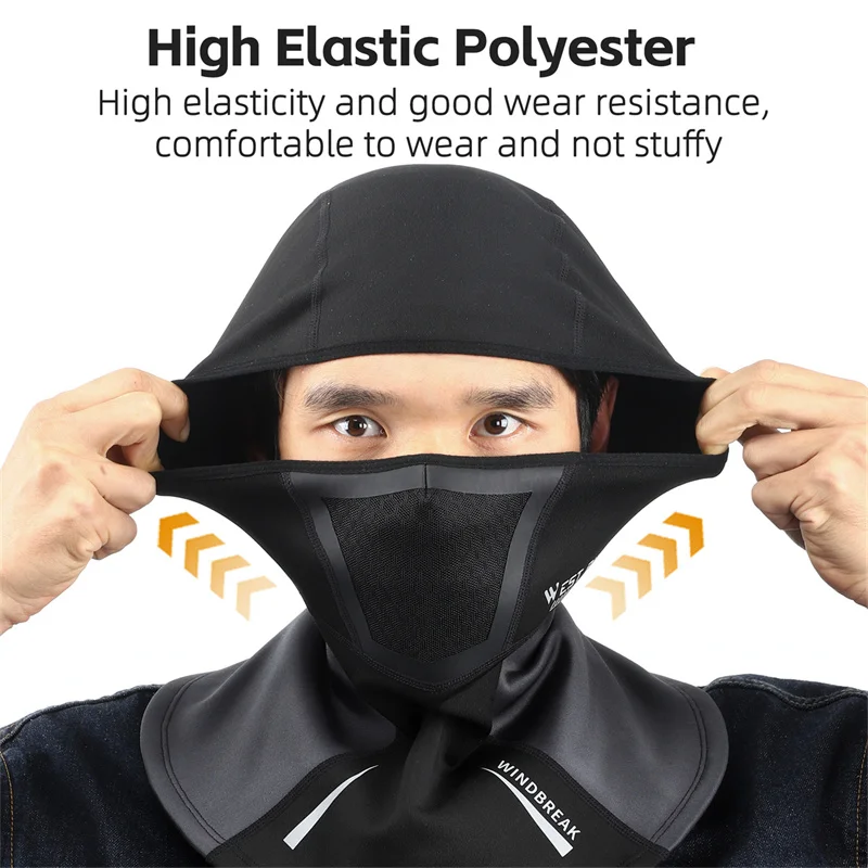 WEST BIKING Thermal Cycling Headgear Winter Warm Balaclava Protection Full Face Mask Neck Scarf Windproof Motorcycle Bike Caps