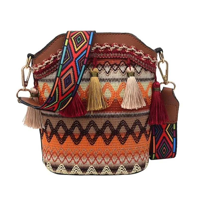 Vintage National Women's Bag Tassel Ethnic Handwoven