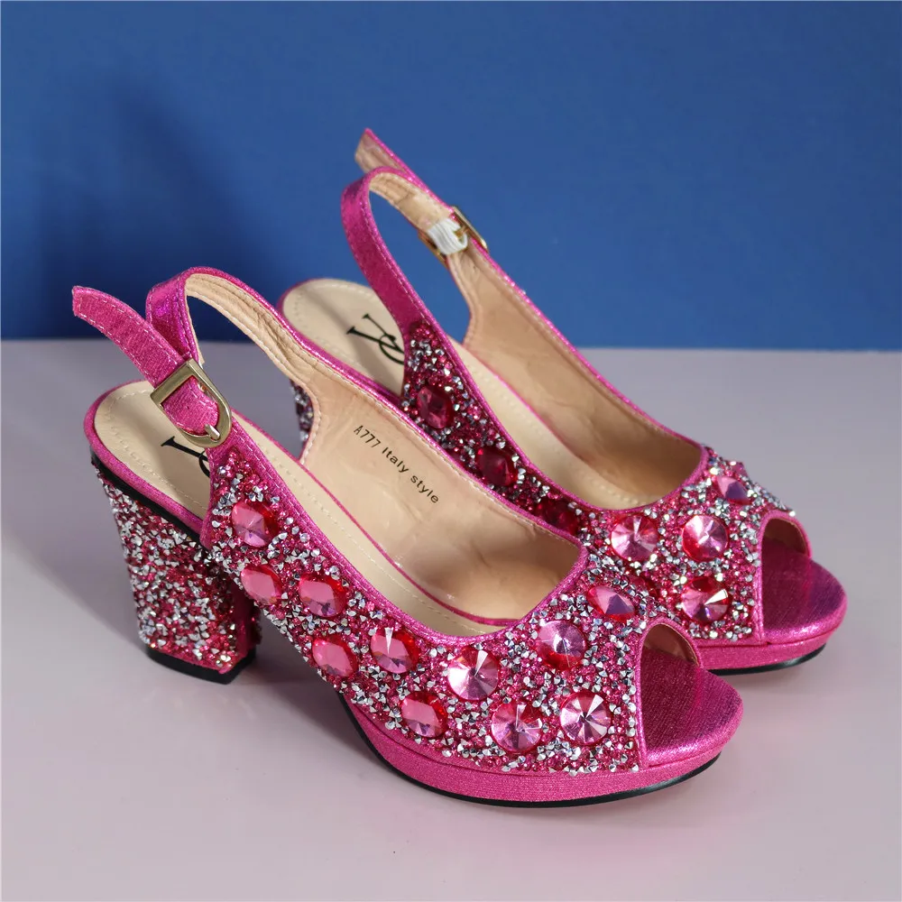 

Latest Design Summer High Heels Shoes for Women Ladies Sandals with Heels Luxury Sandals Women Party Pumps with Rhinestone