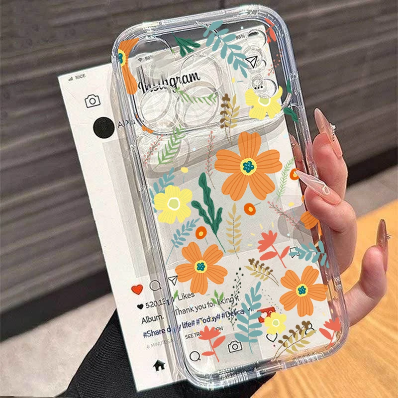 Charming Small Flower Clear Phone Case