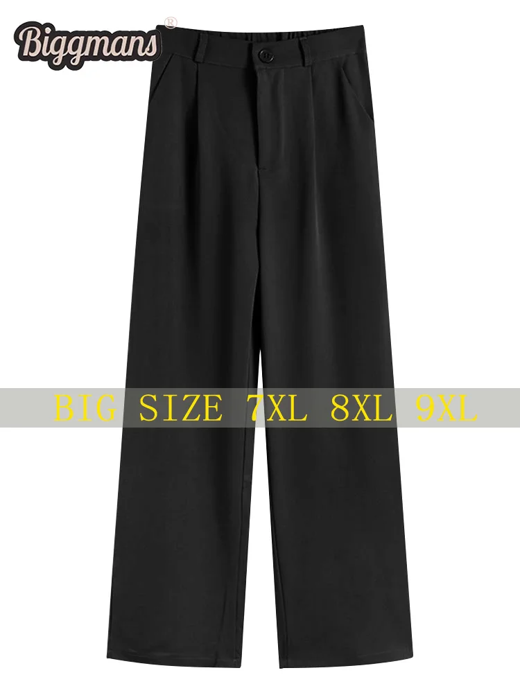 Biggmans Plus Size Pants for Men's Clothing Summer Office Business Sports Black casual print customization 7xl 8XL 9XL
