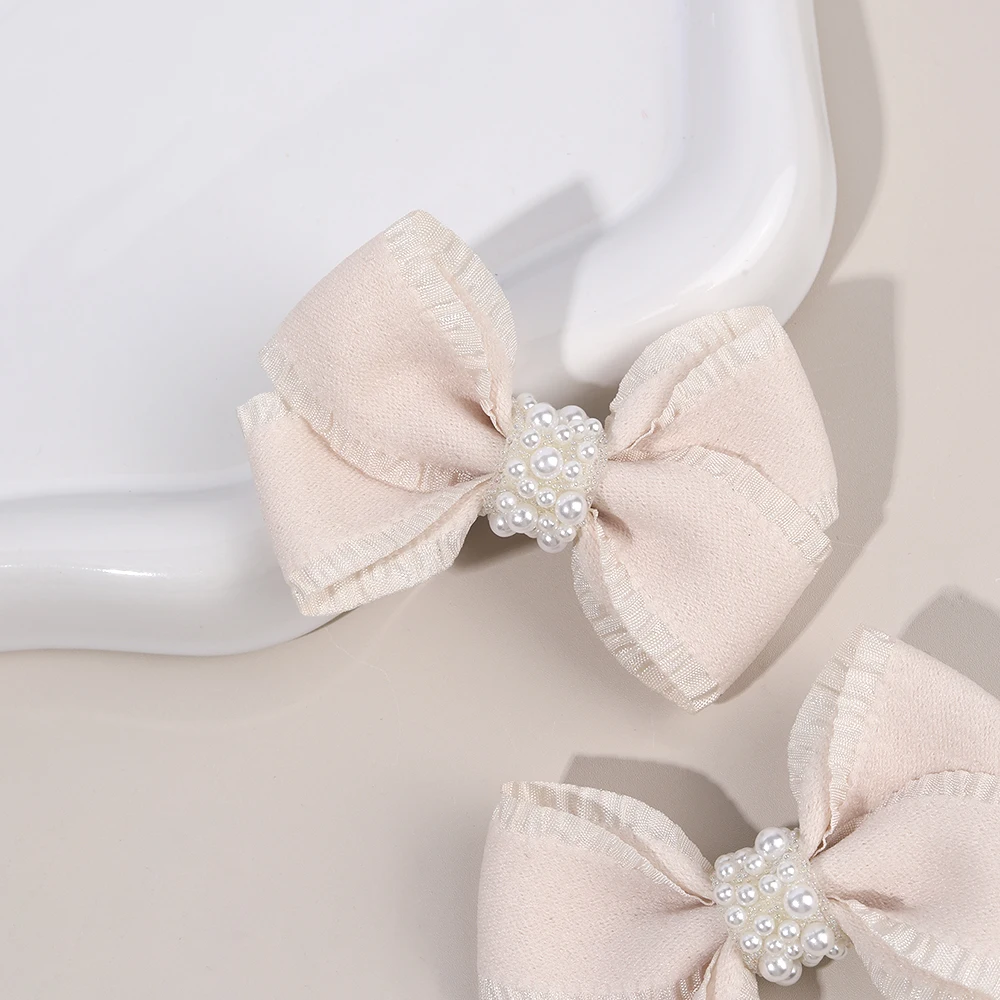 2Pcs Trendy Pleate Hair Clips Sweet Pearls Hairpins Light Color Barrette For Girls Children Korean Headdress Accessories 6