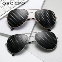Sexy petit trou pilote lunettes de soleil hommes mode micropore sténopé lentille luxe lunettes de soleil femme nuances lunettes gafas de sol Oculos 2