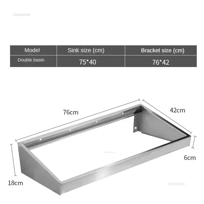 Stainless Steel Kitchen Sinks for Home Wall-mounted Dish-washing Kitchen Sink Wall-mounted Wash Basin with Bracket Washing Sinks