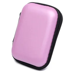 Compact Portable Earphone and Headphone Carrying Case for Outdoor Music Lovers and Travelers (Pink)