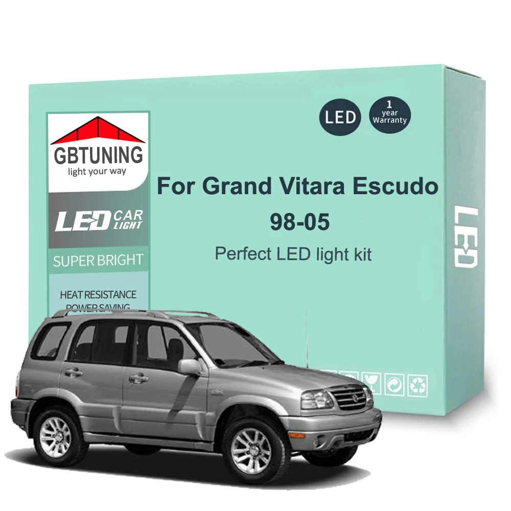 12Pcs Car Accessories For Suzuki Grand Vitara Escudo 1998-2003 2004 2005 Canbus Dome License Plate LED Interior Light Bulb Kit 1