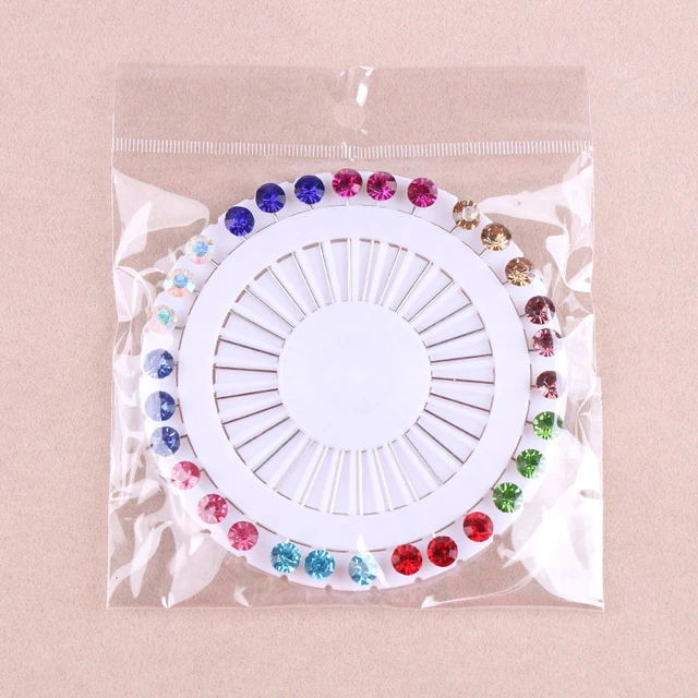 30Pcs/Set Crystal Ball Brooch Pin Muslim Hijab Scarf Pins Clip Wedding Pins  For Women Hijab Pins With Hat Ladies Accessories - AliExpress