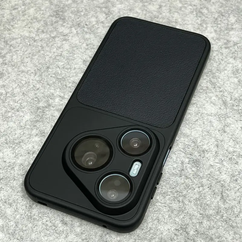 Vegan Leather TPU Soft Silicone Phone Case with Camera Protection
