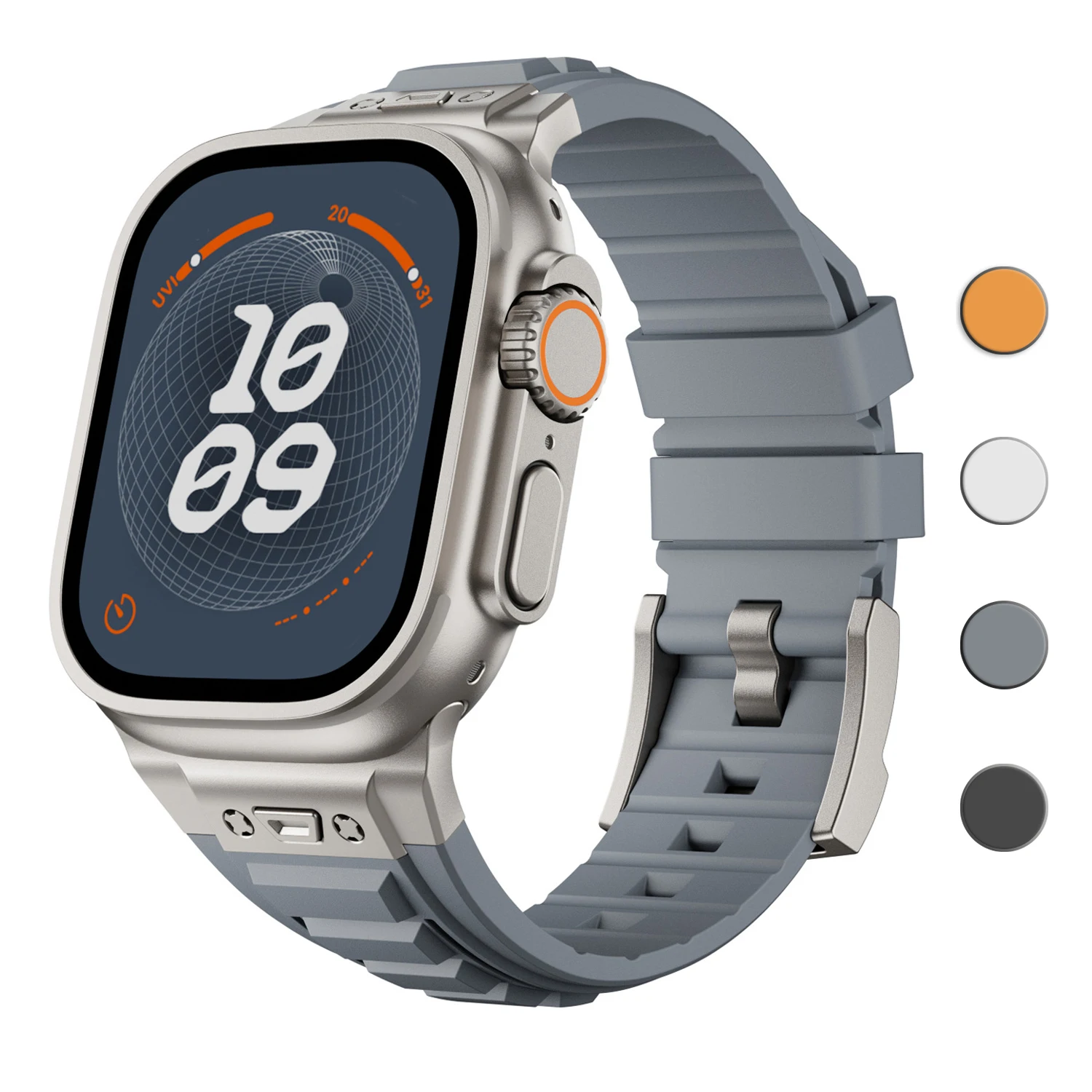 Silikon armband für Apple Watch Ultra 2 Band 49mm Edelstahl Correa Spor Armband iwatch Serie 9 8 7 6 5 se 45mm 44mm 42mm – Detail 1