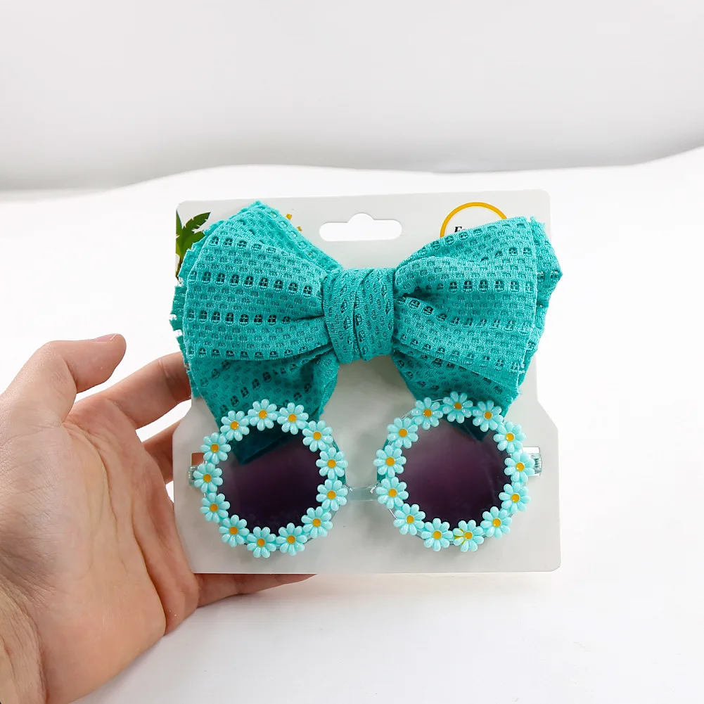 Childrens Daisy Sunglasses And Bow Headband Set For Summer_voghion.com