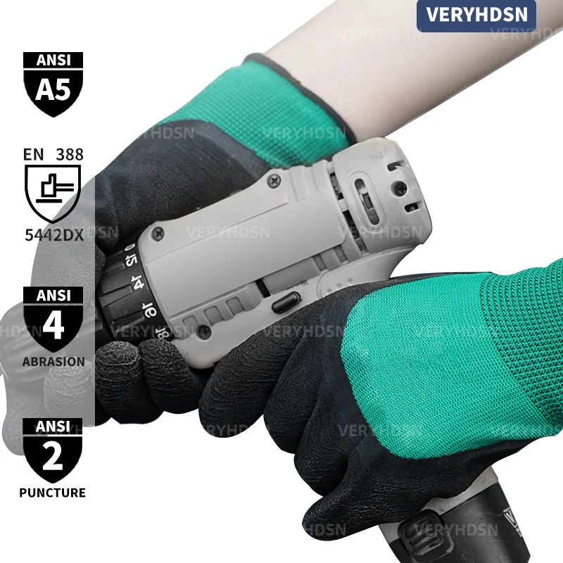 work gloves 2pairs high dexterity safety work gloves durable breathable polyurethane coated knit wrist cuff for men women