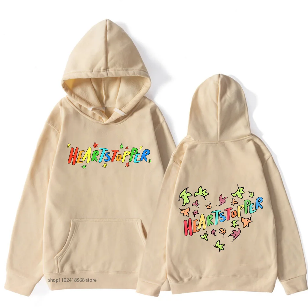 

TV Show Heartstopper Hoodies Men Leaves Graphic Sweatshirt Harajuku Tops Unisex Anime Clothes Women Men Pullover Male Streetwear