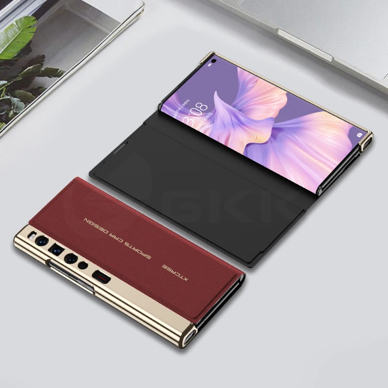 Original Case For Huawei Mate XS 2 Luxury Plating Painted Leather Magnetic Fold