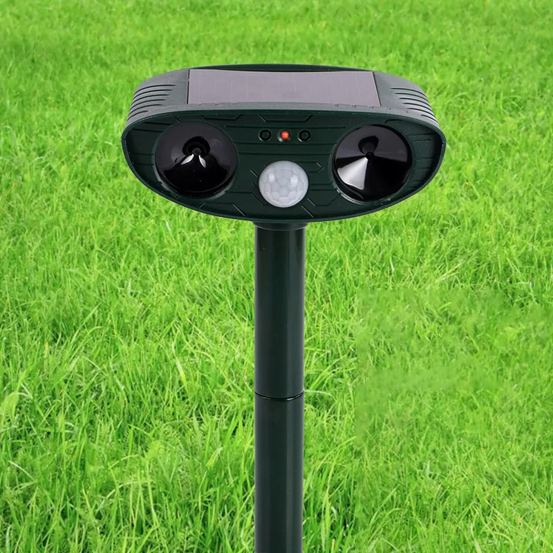 

Solar Animal Repellant Ultrasonic Cat Dog Repellant Solar Powered Waterproof Animal Deterrent with 3 Vertical Rod Safety