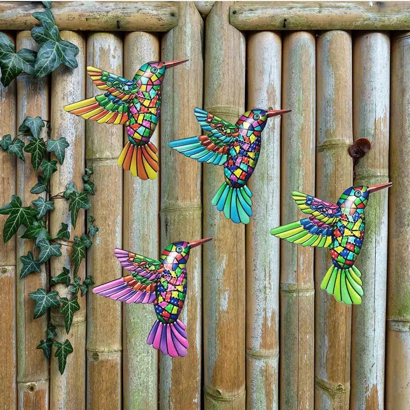 Décoration Murale En Forme De Colibri En Fer Forgé Noir | Statues D'oiseaux Pour Extérieur, Terrasse, Pelouse, Cour, Maison Goforwealth