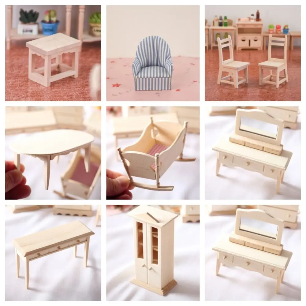 

DIY Pretend Play Toy Wooden Doll House Accessories Miniature Furniture Model Mini Cabinet Chlidren Toys for Kids